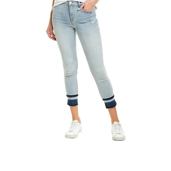 J BRAND Alana HIGH RISE CROP distressed frayed hem jeans Size 27 - Picture 1 of 12